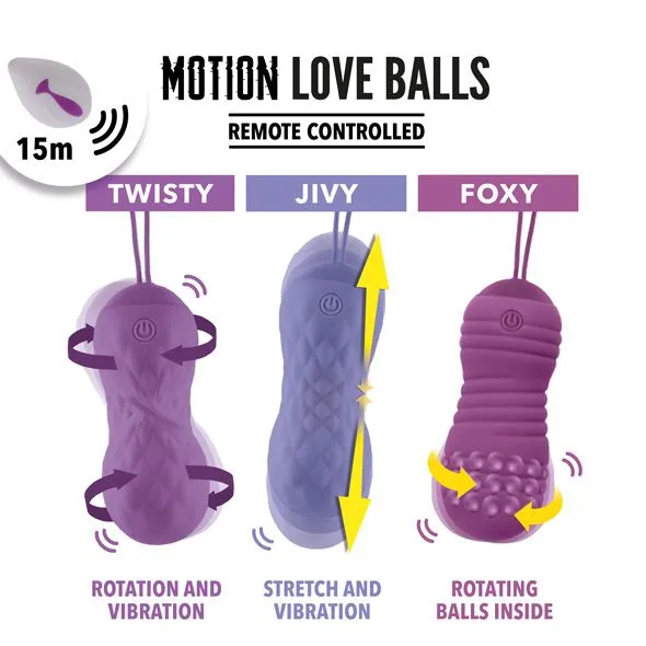 Вагінальні кульки FeelzToys Motion Love Balls Foxy з пультом ДК, 7 режимів