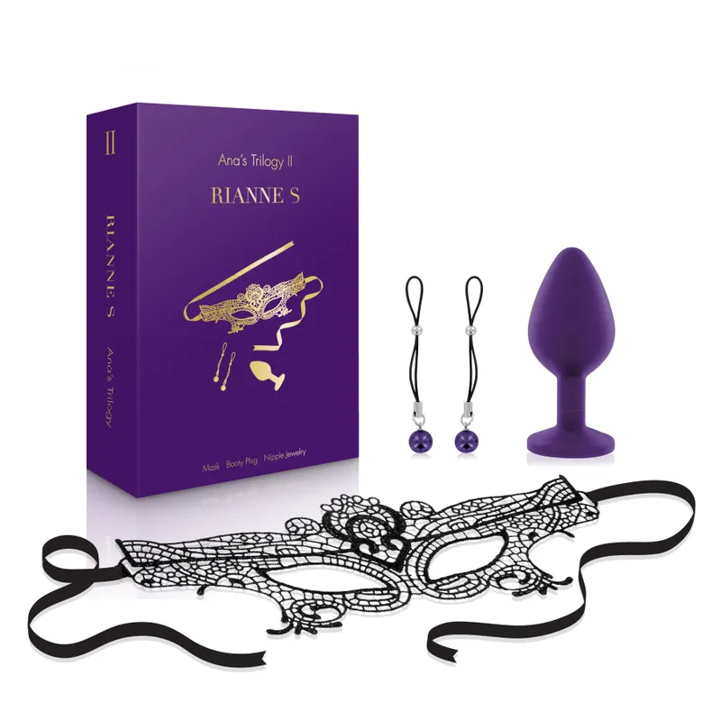 Набір RIANNE S Ana's Trilogy Set II: маска, анальна пробка, лассо для сосків