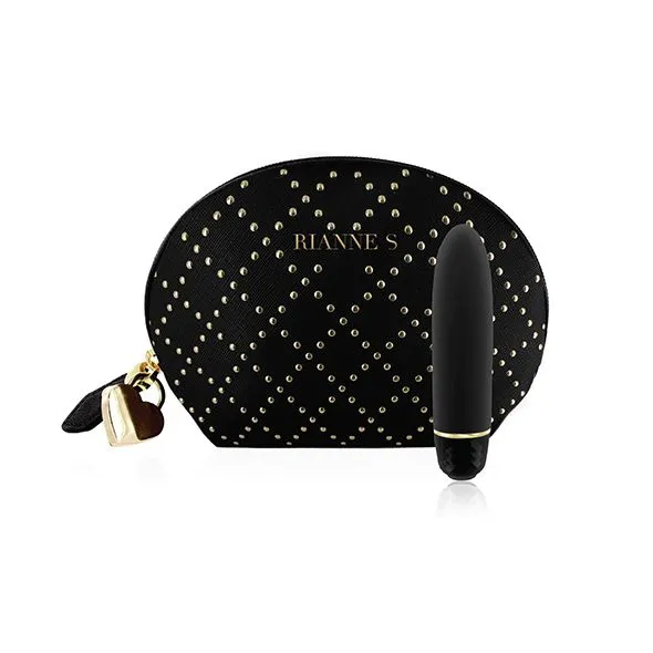 Вібропуля RIANNE S – Classique Vibe, 12 см, чохол-косметичка Stud Black