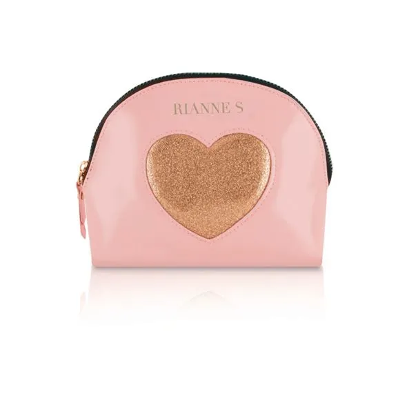 Романтичний набір Rianne S Kit d'Amour: віброкуля, пір'їнка, маска, косметичка Pink/Gold