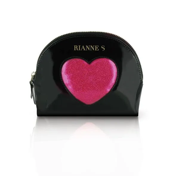 Романтичний набір Rianne S Kit d'Amour: вибропуля, пір'їнка, маска, косметичка Black/Pink
