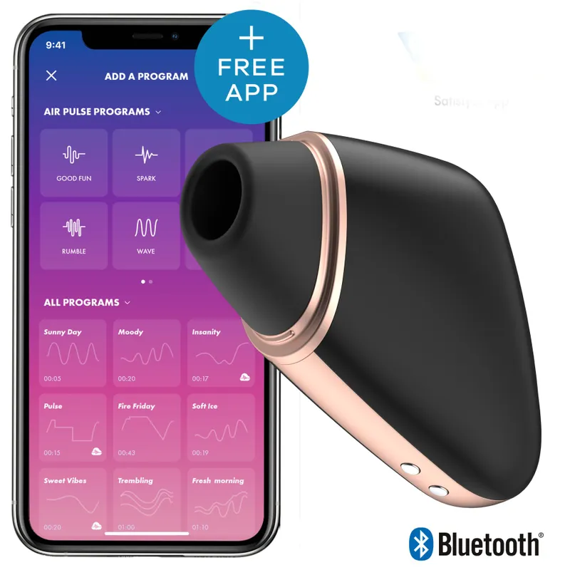 Вакуумний кліторальний стимулятор Satisfyer Love Triangle Black з керуванням через смартфон