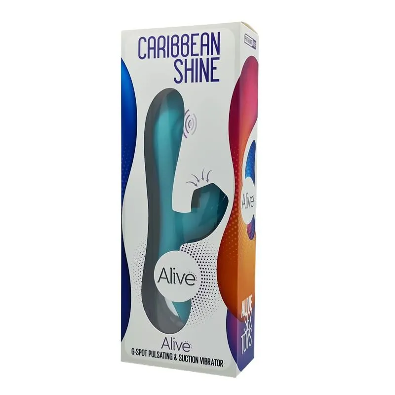Вібратор-кролик Alive Caribbean Shine Blue 3 в 1 з вакуумом і стимуляцією точки G
