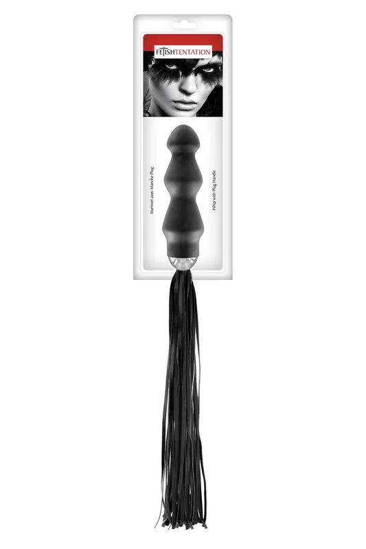 Флогер з ручкою-анальним плагом Fetish Tentation Whip with Plug Handle