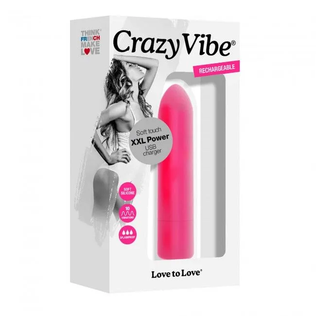 Віброкуля Love To Love Crazy Vibe перезаряджувана, неоново-рожева