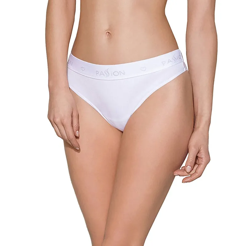 Трусики-бразиліана Passion PS005 PANTIES XL, білі, бавовна