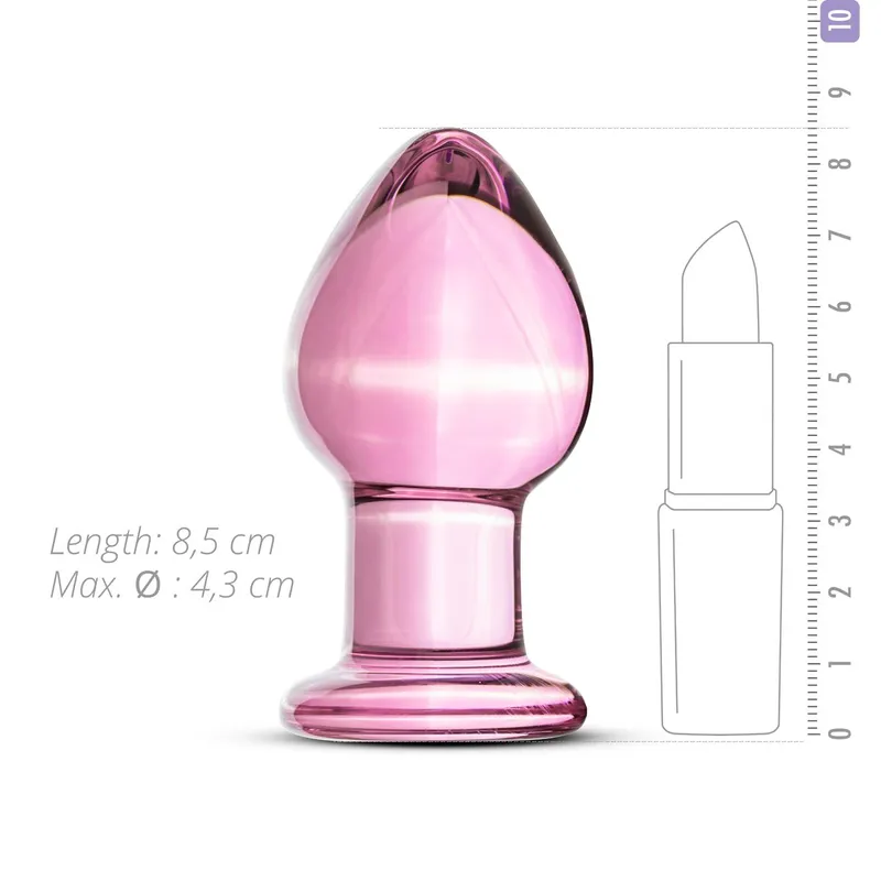 Анальна пробка скляна Gildo Pink Glass Buttplug No. 27