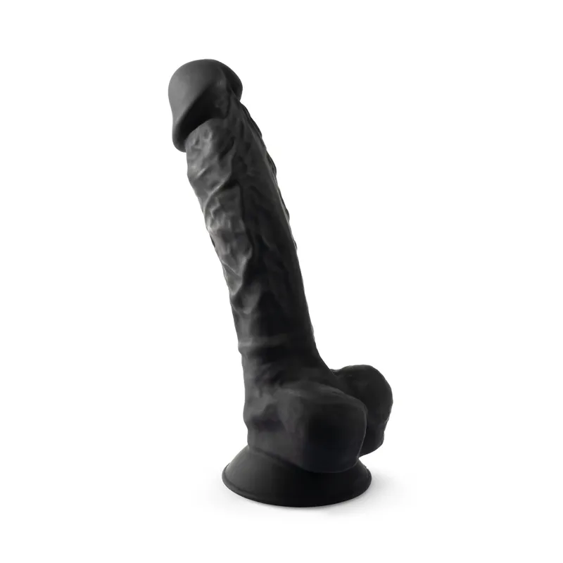 Фалоімітатор SilexD Vetus Black (MODEL 1 size 8in), двошаровий, силікон + Silexpan, діаметр 4,2 см