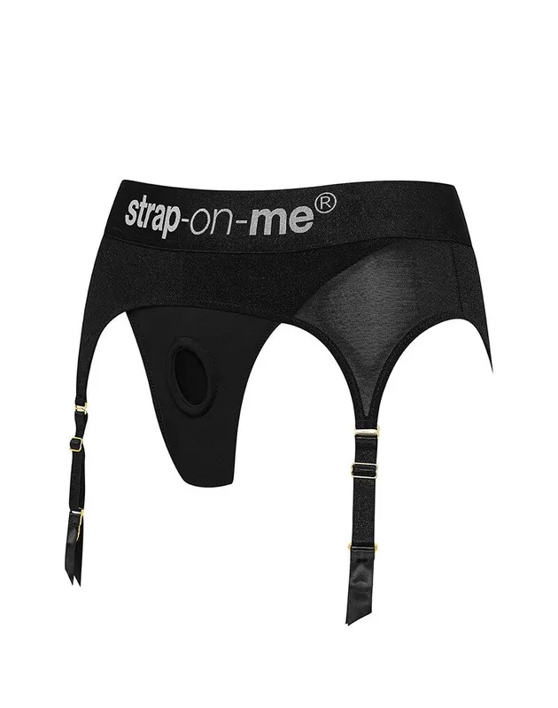 Трусики для страпона з підв'язками для панчіх Strap-On-Me REBEL HARNESS - M