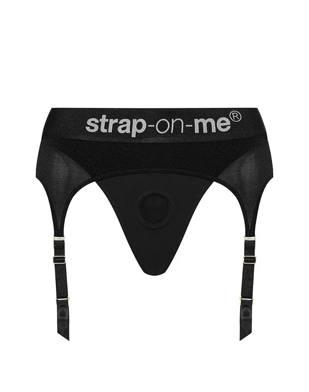 Трусики для страпона з підв'язками для панчіх Strap-On-Me REBEL HARNESS - M