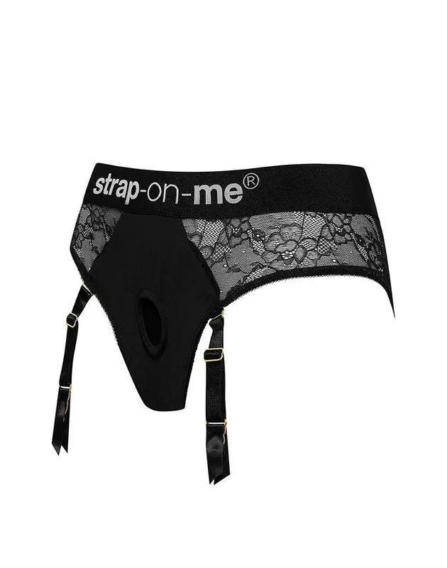 Трусики для страпона Strap-On-Me DIVA HARNESS з підв'язками для панчіх, розмір L