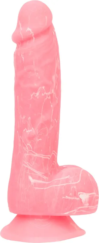 Фалоімітатор ADDICTION Brandon 7.5" Pink G.I.D., 19 см, силікон, що світиться у темряві