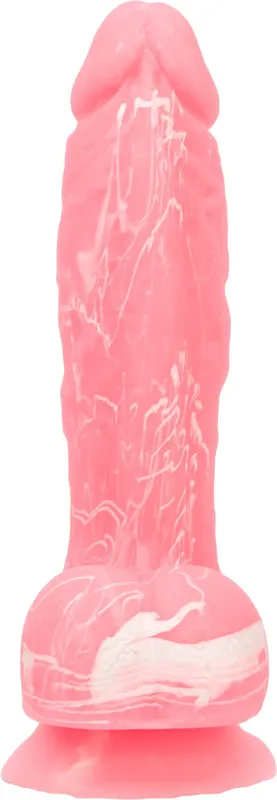 Фалоімітатор ADDICTION Brandon 7.5" Pink G.I.D., 19 см, силікон, що світиться у темряві