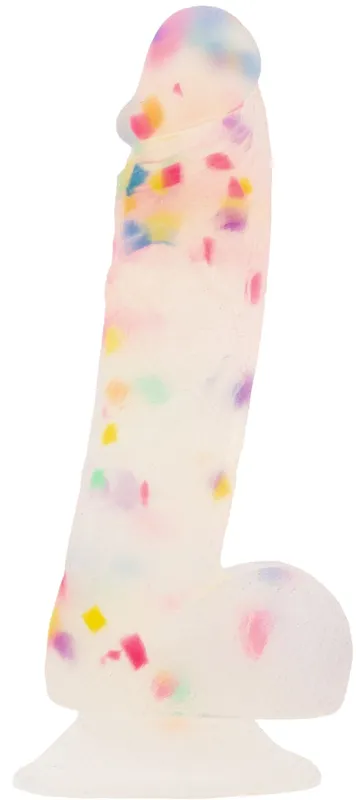 Фалоімітатор ADDICTION Party Marty 7.5" Frost & Confetti, 19 см, силікон