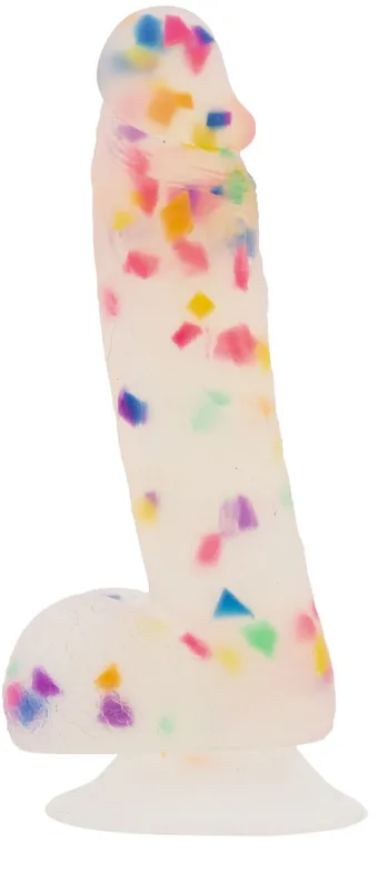 Фалоімітатор ADDICTION Party Marty 7.5" Frost & Confetti, 19 см, силікон