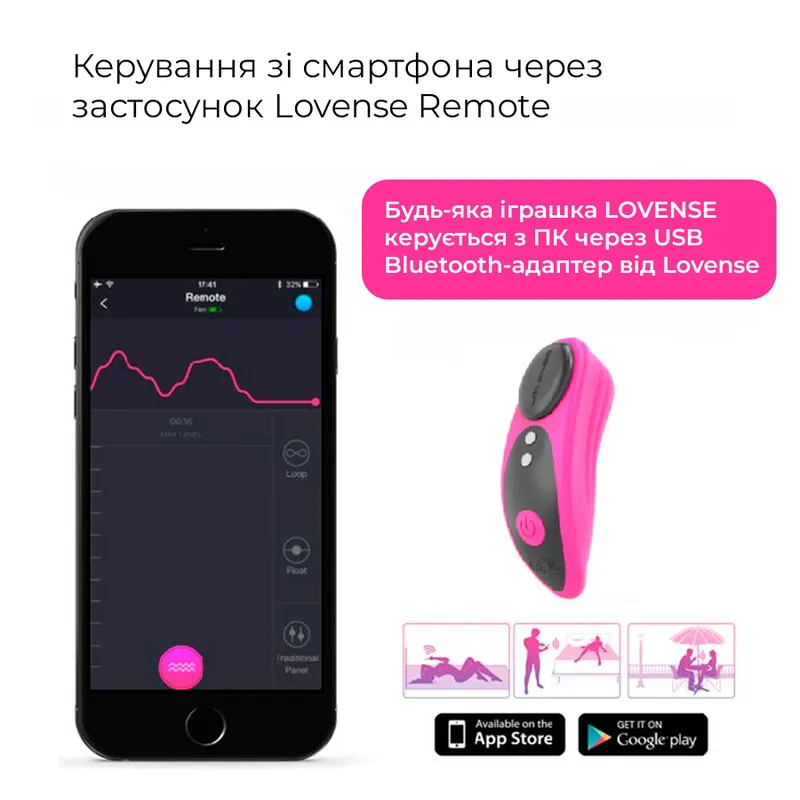 Смарт-вібратор у трусики Lovense Ferri, рожевий/чорний
