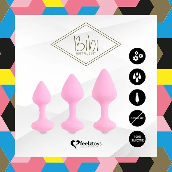 Набір силіконових анальних пробок FeelzToys Bibi Butt Plug Set 3 pcs Purple