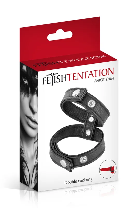 Ерекційне кільце подвійне Fetish Tentation Double Cockring, чорне
