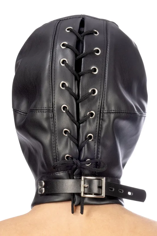 Капюшон для БДСМ зі знімною маскою Fetish Tentation BDSM hood in leatherette