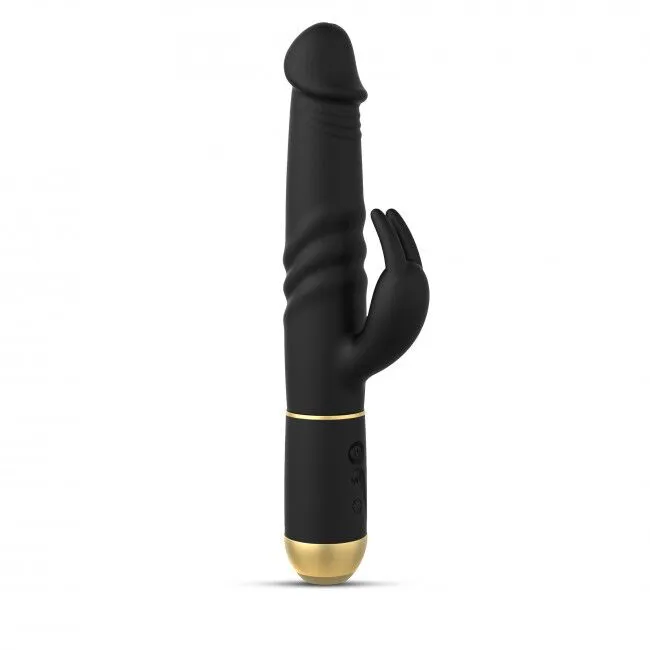 Вібратор-кролик Dorcel Furious Rabbit 2.0, чорний силікон, зворотно-поступальні рухи