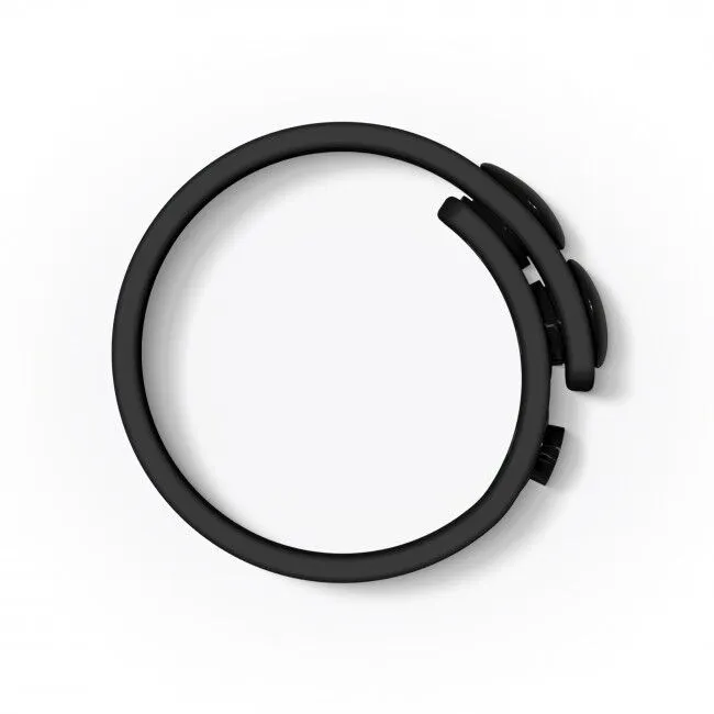 Ерекційне кільце Love To Love HERO RING - Black Onyx, регульоване, на кнопках