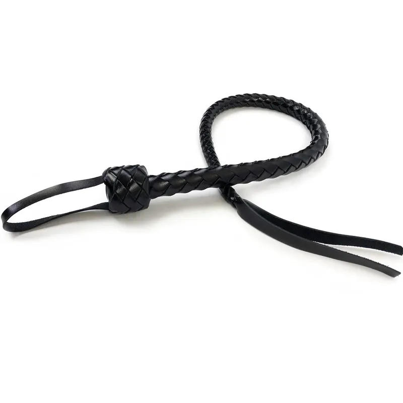 Батіг гнучкий Снейк Art of Sex - Whip Snake, натуральна шкіра, чорний, 80 см