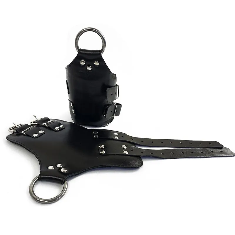 Манжети для підвісу за руки Art of Sex – Kinky Hand Cuffs, чорні, натуральна шкіра