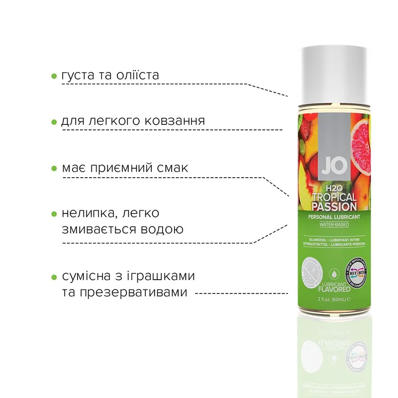 Лубрикант на водній основі JO H2O — Tropical Passion, 60 мл
