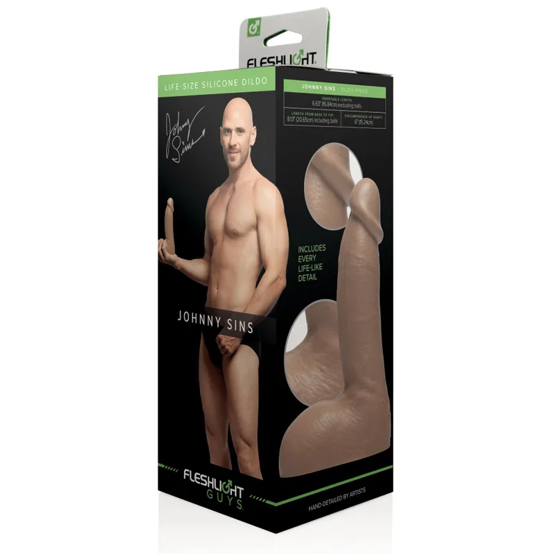 Фалоімітатор Fleshlight Guys: Johnny Sins Dildo, тілесний, силікон