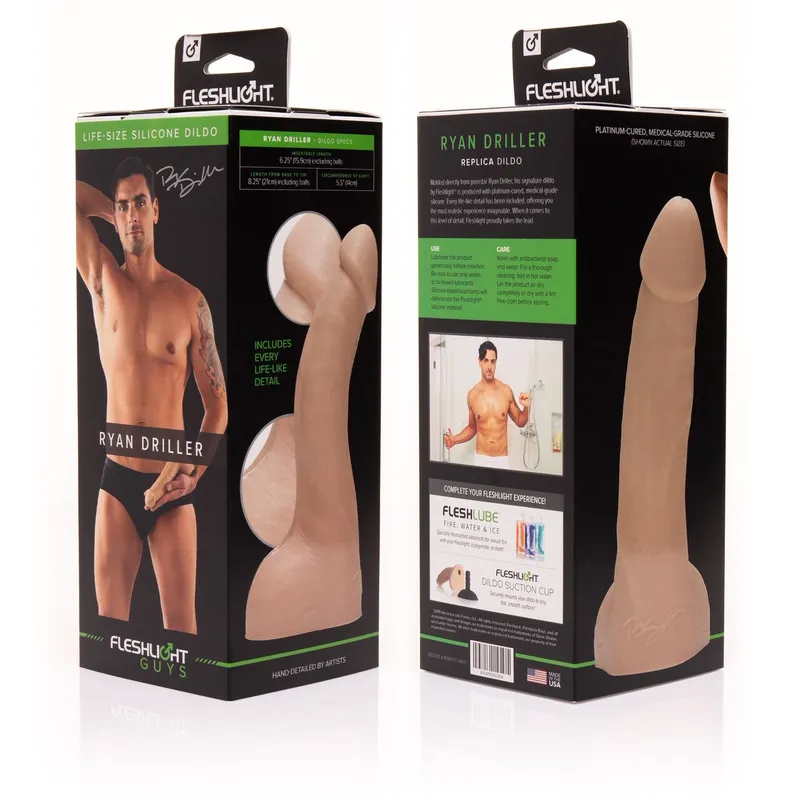 Фалоімітатор Fleshlight Guys: Ryan Driller Dildo, тілесного кольору