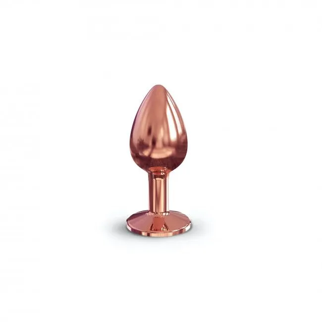 Анальна пробка металева Dorcel Diamond Plug S з чорним кристалом, мідна