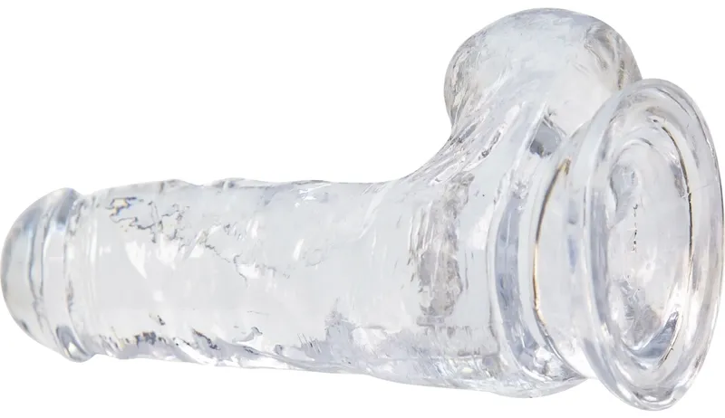 Фалоімітатор ADDICTION Clear Dildo with Balls 6″ на присосці, прозорий