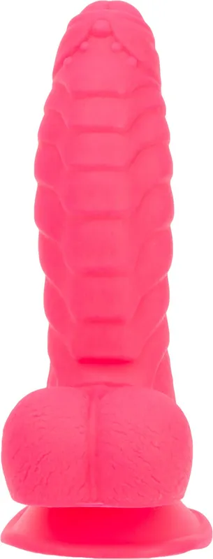 Фалоімітатор ADDICTION Tom 7″ Dildo With Balls на присосці, рожевий, з віброкулею