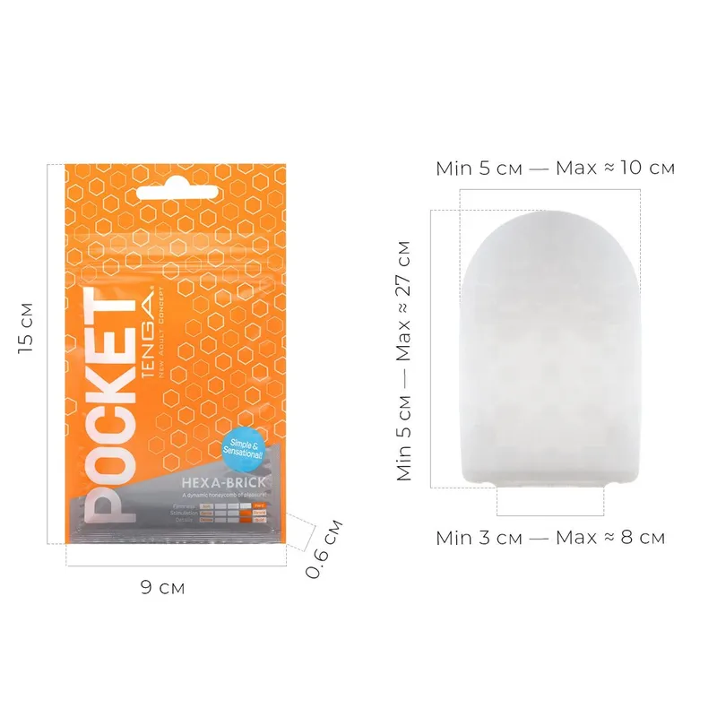 Мастурбатор TENGA Pocket Hexa-Brick, компактний, Японія