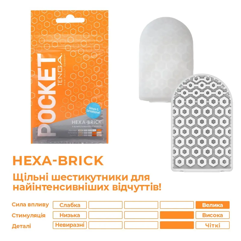 Мастурбатор TENGA Pocket Hexa-Brick, компактний, Японія