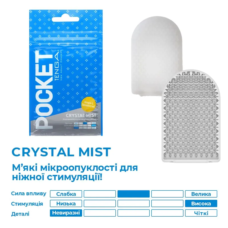 Мастурбатор TENGA Pocket Crystal Mist, дорожній формат