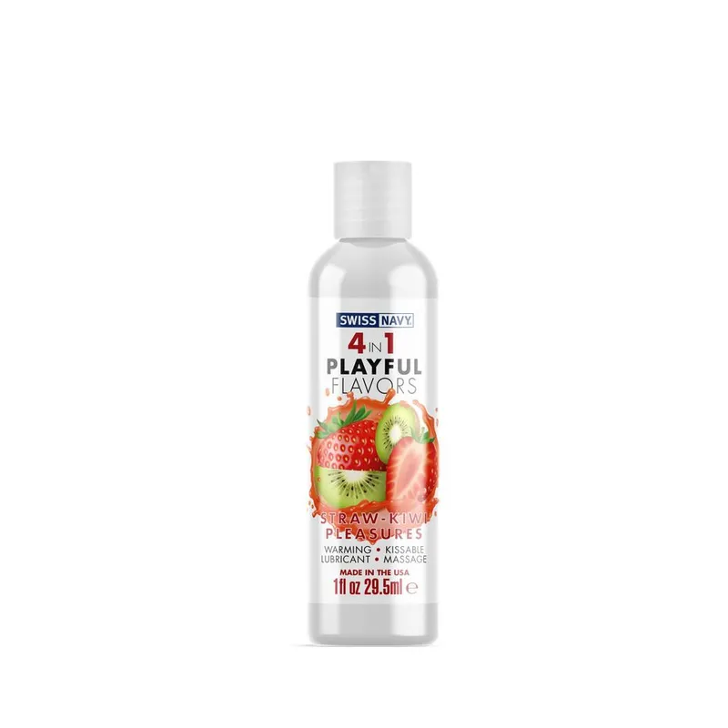 Лубрикант на водній основі Swiss Navy 4 in 1 Straw-Kiwi Pleasures, 29,5 мл