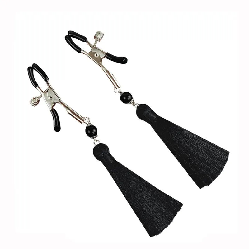 Затискачі для сосків Art of Sex - Nipple clamps Black Tassels