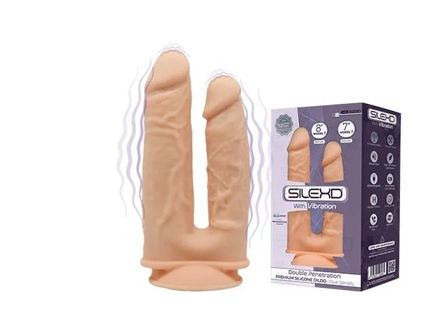 Фалоімітатор подвійний з вібрацією SilexD Double Gusto Flesh Motor Model 1