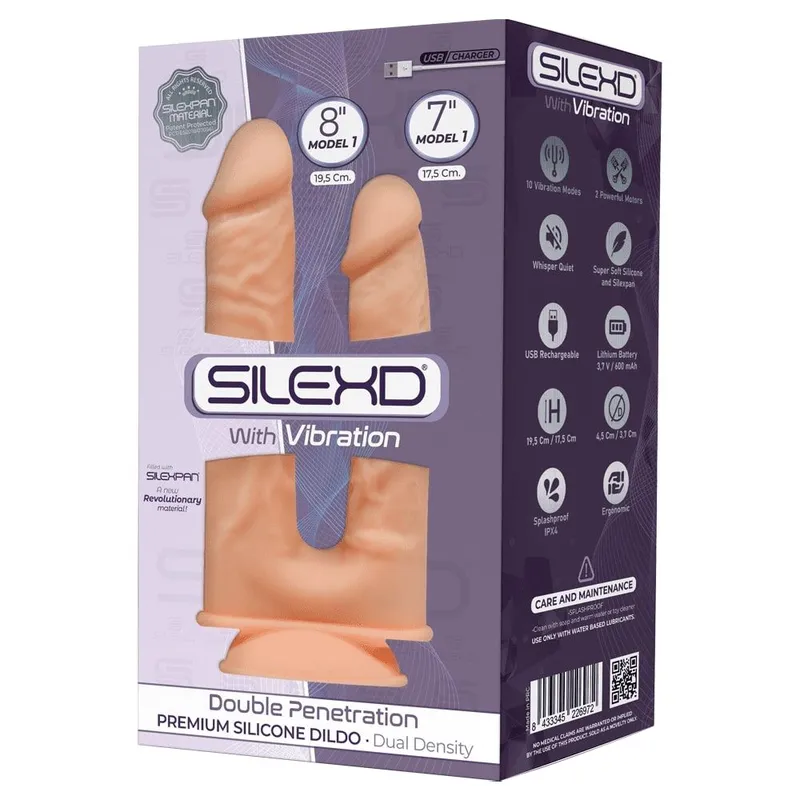 Фалоімітатор подвійний з вібрацією SilexD Double Gusto Flesh Motor Model 1