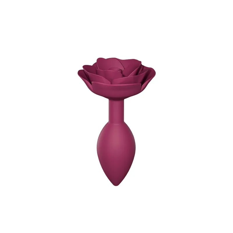 Анальна пробка Love To Love OPEN ROSES M SIZE - PLUM STAR, силіконова, з трояндою на основі