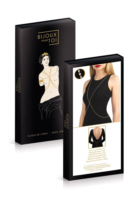 Ланцюжок для бюста Bijoux Pour Toi – Elena Gold зі стразами, золотистий