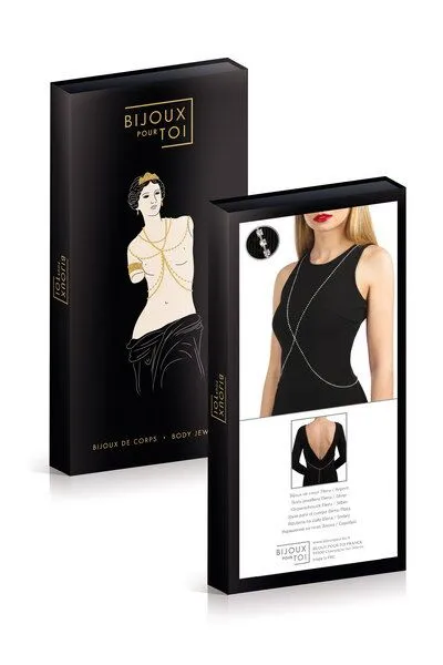 Ланцюжок для бюста Bijoux Pour Toi – Elena Silver зі стразами, сріблястий
