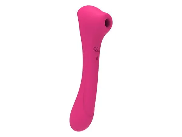 Вібратор та вакуумний кліторальний стимулятор 2-в-1 Alive Quiver Magenta Pink