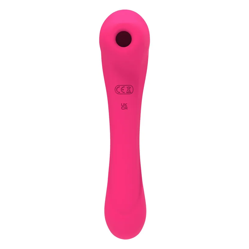 Вібратор та вакуумний кліторальний стимулятор 2-в-1 Alive Quiver Magenta Pink
