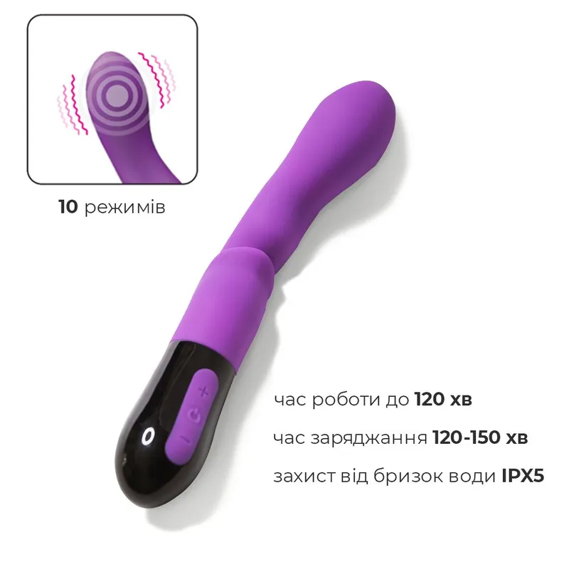 Вібратор Adrien Lastic Nyx 2.0 для стимуляції точки G, з акумулятором
