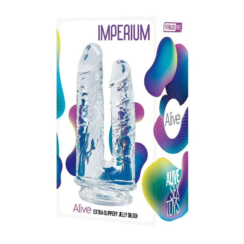Подвійний фалоімітатор Alive Imperium Jelly Dildo прозорий (Іспанія)