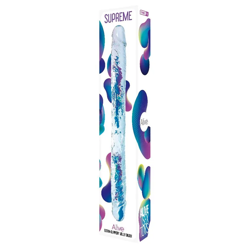 Двосторонній фалоімітатор Alive Supreme Jelly Dildo, прозорий