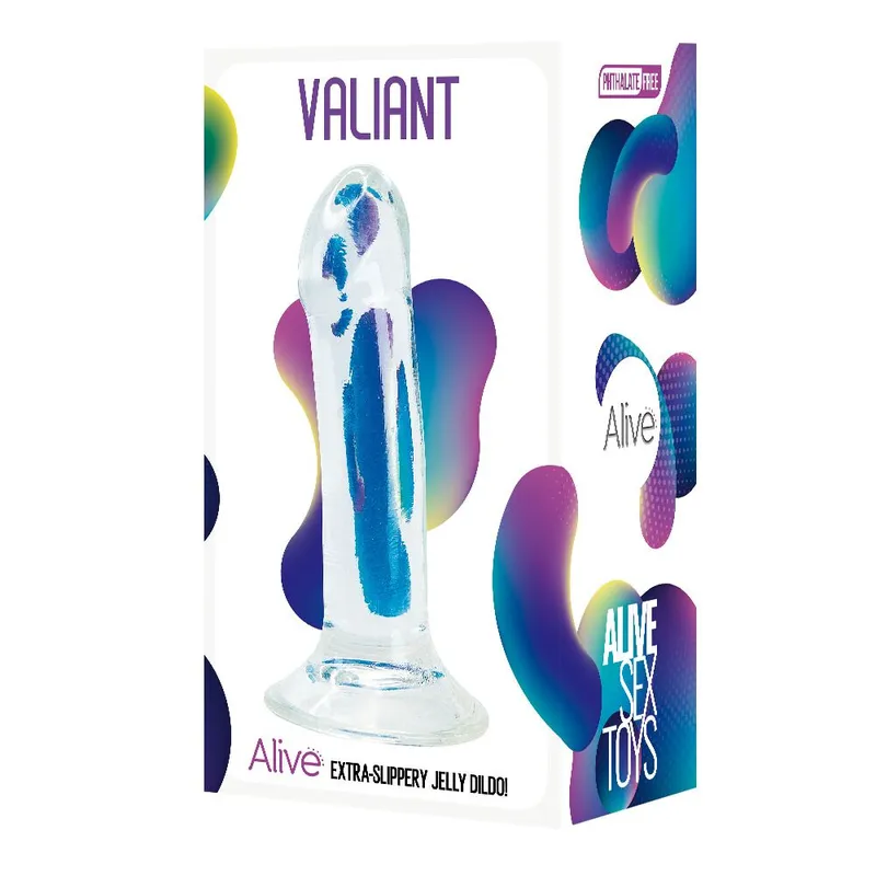 Фалоімітатор Alive Valiant Jelly Dildo прозорий, TPE, на присосці