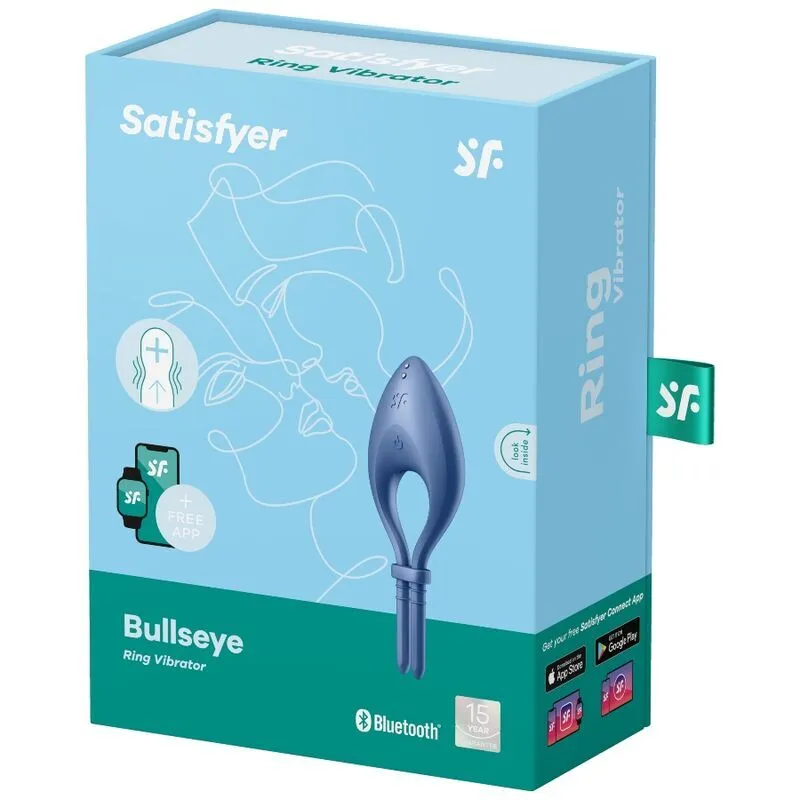 Ерекційне смарт-віброкільце Satisfyer Bullseye Blue з регулюванням розміру